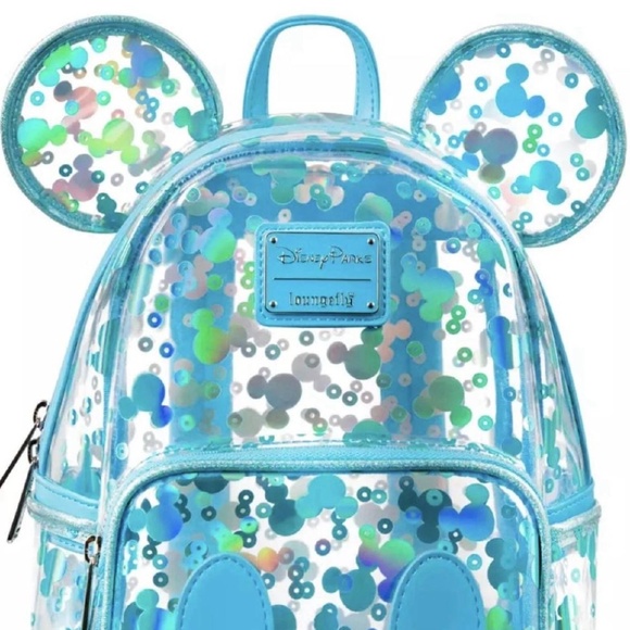 Disney Loungefly Mickey Mouse Icon Clear Backpack NWT - Picture 1 of 4